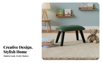 American Design Studded Padded Stool Versatile Use Small Bench Sturdy Legs Indoor Seating Easy to Clean for Homeowners, Interior Decorators, Entryway, Living Room, Home Office, Walk-in Closet