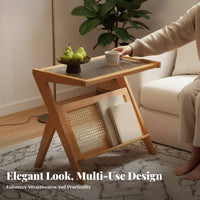 Minimalist design C-Shaped Sofa Table Japanese Aesthetic C-Shaped Tray Table Space-Saving Living Room Furniture Multi-Purpose for Apartment Dwellers, Homeowners, Home Workers, Bedroom, Balcony, Small Spaces