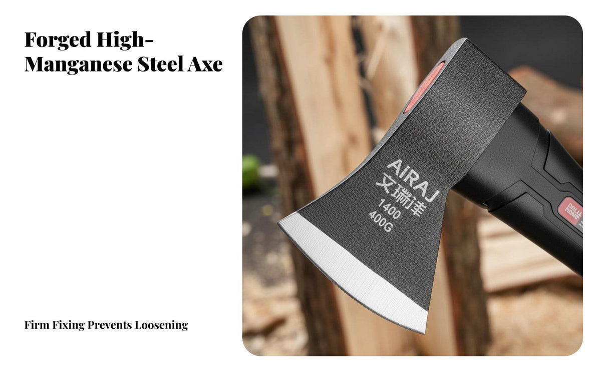 High-Manganese Steel Wood Splitting Axe Multi-Purpose Chopping Axe Non-Slip Grip Outdoor Tool Well-Balanced for Outdoorsmen, Woodworkers, Homeowners, Yard Work, Workshop, Land Clearing, Gardening