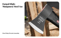 High-Manganese Steel Wood Splitting Axe Multi-Purpose Chopping Axe Non-Slip Grip Outdoor Tool Well-Balanced for Outdoorsmen, Woodworkers, Homeowners, Yard Work, Workshop, Land Clearing, Gardening