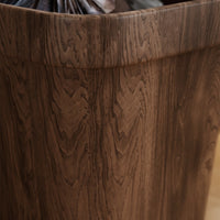 Wood-Grain Open-Top Trash Bin Modern Tapered Wastebasket Minimalist Trash Bin with Inner Liner Textured for Bedroom, Living Room, Office