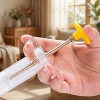 50ml Syringe with Metal Plunger, Clear Avian Feeding Tool for Parakeets, Includes Flexible Tubing and Spare Gasket, 3 Pieces