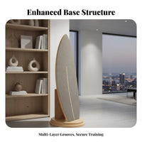 Simulates Surfing Wooden Balance Board Sturdy Wood Construction Balance Board with Roller Versatile Use Indoor Wave Coach High Load Capacity for Snowboarders, Surfers, Athletes, Mind-Body Practice Practice, Home Gym
