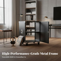 Heavy-Duty Wheeled Audio Flight Case Reinforced Corners Rolling Audio Equipment Rack With Casters Safeguarding Carrier Recessed Handles for Musicians, Event Technicians, Home Studio Owners, Live Performances, Touring, Events, Travel