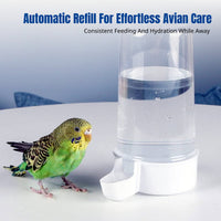 Automatic Avian Dispenser Easy to Clean Spill-Resistant and Water Station Large Capacity Transparent Design for Travelers