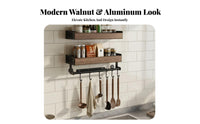 No-Drill Installation Multi-Utensil Hanging Space-Saving Design Kitchen Wall Rack Includes Hooks Seasoning Shelf Large Capacity for Household Chefs, Cooking Enthusiasts, Homeowners, Small Apartments, Pantry, Cabinet