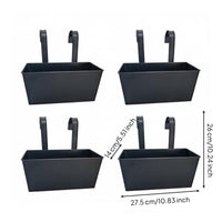 Metal Railing Planter Detachable Hooks Railing Planter Versatile Usage Hanging Flower Box for Patio