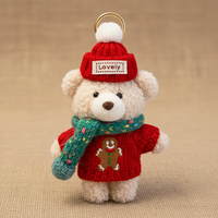 Gingerbread Man Sweater Bear Keychain Plush Doll Bag Charm Christmas Gift