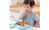 Toddler Divided Plate with Suction Base Insulated Stainless Steel Baby Bowl Water-Fillable Warming Feeding Set for Toddlers, Babies