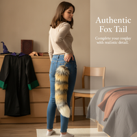Real Fox Tail Keychain for Hanfu and Cosplay Outfits, Handmade Plush Accessory