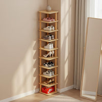 Space Saving Multi-Tier Shoe Rack Sturdy and Stable Narrow Shoe Rack Tool-No-Tool Assembly for Hallway, Closet