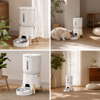 Programmable Smart Pet Feeder Timed Automatic Feeder with Stainless Steel Bowl Compact Food Dispenser Raised for Dogs