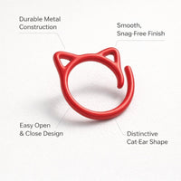 Cute Cat Ear Stitch Markers, Crochet Stitch Markers for Knitting Weaving, Alloy Enamel Crochet Markers, Removable Stitch Keepers for Crafts