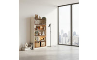 Multi-Tier Book Organizer Large Capacity Wooden Book Organizer Tall Narrow Shelving Single-Unit ENF Grade Sustainable Wood Panel