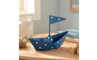 Spotted Wrought-Iron Sailboat Lightweight Sailboat Ornament Compact Folded Metal Boat Minimalist