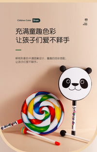 儿童拍拍鼓玩具奥尔夫打击乐器6寸棒棒糖手敲鼓音乐0-3岁早教教具 棒棒糖敲鼓（8寸）