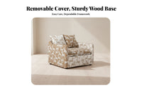 Down Feather Filling Horse Pattern Settee Removable and cleanable Cover 2-Seater Settee Padded padding Loveseat adaptable Use for Homeowners, Apartment Dwellers, Interior Designers, Living Room, Bedroom, Entryway, Office