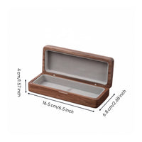 Wooden Eyeglass Case Secure Walnut Glasses Case Lightweight for Travel, Car