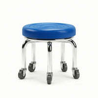 Padded Low Stool with Wheels Compact Swivel Stool with Wheels Mobile Furniture Movable for Estheticians
