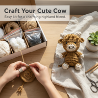 Highland Cow Crochet Kit DIY Amigurumi Doll Craft