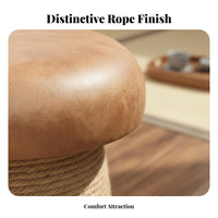 Multi-Purpose Toadstool Rope Stool Compact Fungi-inspiredShaped Seat Natural Look Household Furniture Rustic Design for Homestay Owners, Homeowners, Living Room, Entryway, Guesthouse, Playroom