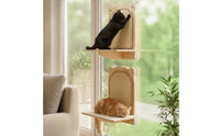 Cat Window Perch with Scratching Panel Compact Window Cat Perch with Scratching Panel Cozy pet Furniture for Apartments