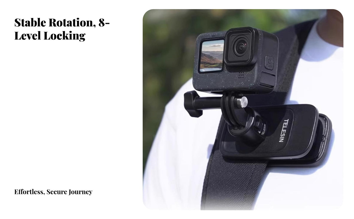 Backpack Camera Clip 360° Rotation Backpack Camera Mount Single-Hand Quick Release Shoulder Strap Mount for Hiking, Traveling