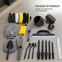 23-Piece Car Cleaning and Polishing Kit with Drill Brushes and Waxing Pads