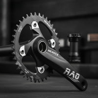 CNC-Machined Mountain Bike Crankset 104BCD Crankset with Bottom Bracket 170mm Chainset Lightweight for Cyclists, Trail Riding, Drivetrain Upgrade