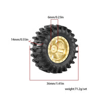 4 Pieces RC Wheel and Tire Assembly Multi-Spoke RC Crawler Wheel with Tire Stable