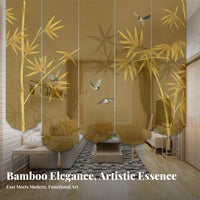 Soft Room Divider Chinese Aesthetic Hanging Screen Light Filtering Partition Curtain Ink Wash Painting Prints Space Separator Multifunctional for Interior Designers, Office Managers, Doorway, Bedroom, Restaurant, Bathroom
