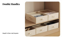 Lidded textile Box Large Capacity Lidded Clothing container Stackable for Dorm Room