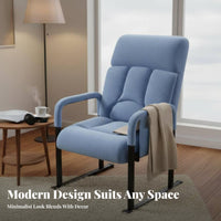 Adjustable Backrest High-Back Reclining Armchair Ergonomic Support Multi-Position Armchair Wide Seat Recliner Solid Frame Construction for Students, Office Workers, Readers, Bedroom, Small Areas, Leisure Time, Reading Nook