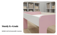Rounded Corners Building Block Table with Storage Double-Sided Tabletop Multifunctional Kids Activity Table Convertible Learning Desk for Children, Toddlers, Preschoolers, Playroom, Nursery, Daycare, Classroom