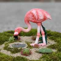 Flamingo Miniature Landscape Ornament for Potted Plants and Garden Decor
