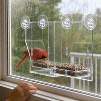 Window Bird Feeder Outdoor Transparent Birdhouse for Wild Birds