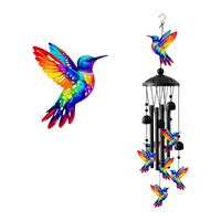 Outdoor Hummingbird Wind Chime Porch Wind Chime with Bells Balcony Hanging Bell Decoration Colorful for Gardeners