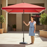 Large Square Patio Umbrella Waterproof Heavy Duty Sun Umbrella Anti-Pinch Square Shape Garden Parasol for Street Vendors, Beach, Courtyard