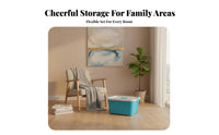 3 Pieces Wheeled container Set Large Capacity Organizing Box safe Lids for Families