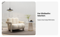 Nordic Design Channel-Tufted Single Sofa Minimalist Design Lounge Chair Thick Cushion Seating Furniture High-Density Foam for Hotel Managers, Interior Designers, Business Owners, Reception Area, Living Room, Bedroom, Reading Nook