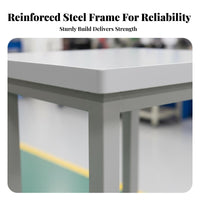 Long-Lasting and Sturdy Rectangular Folding Utility Table Easy to Clean Workplace Equipment Rust-Proof Finish Portable Furniture Multi-Functional for Office Employees, Homeowners, Workshop, Cafeteria, Conference Room, Indoor Gatherings