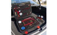 Engine Pressure Test Kit Professional Pressure Gauge Kit Portable Tester with Hose and Adapters for Mechanics, Home Mechanics, Auto Repair Shop