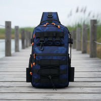Multifunctional Multipurpose Fishing Tackle Bag Large Capacity Crossbody Bag Multiple Compartments Convertible Shoulder Pack Water Resistant for Anglers, Hikers, Men, Travel, Hiking, Camping, Cycling