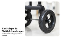 Quiet Wheels Portable Luggage Cart Lightweight Collapsible Luggage Cart Heavy Duty Collapsible Utility Trolley Adjustable Handle for Homeowners, Office Workers, Shopping, Outdoor, Travel, Airport