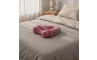 Hollow-Center Contoured Leg Pillow with Strap Zippered Knee Pillow with Elastic Strap Ergonomic Knee Cushion Supportive for Sleeping