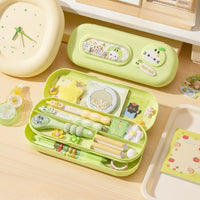 Pencil Case Hard-Shell Pencil Box Stationery Box with Compartments Cute Storage Organizer Cartoon for Students, School