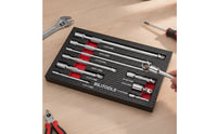 9 Pieces Socket Extensions with Ball Head Knurled Drive Extension Rods Straight