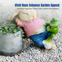 Easter Bunny Resin Garden Decor, Cute Animal Decoration, Colorful Outdoor Entryway Figurine for Children