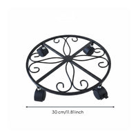 Rolling Plant Stand Wheeled Metal Pot Trolley Floor Protection Home Decor for Indoor