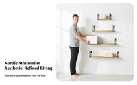 Nordic Aesthetic Floating Ledge Shelf Minimalist Design Floating Ledge Decorative Wall Decor Space-Saving for Homeowners, Collectors, Living Room, Bedroom, Office, Kitchen